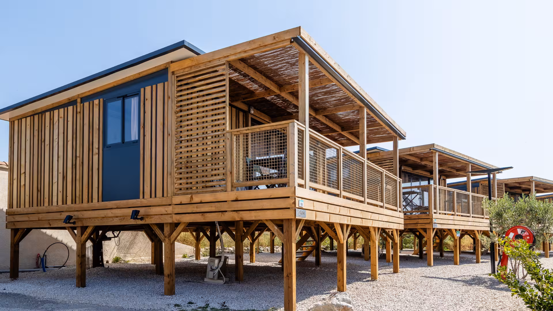 Les chalets au Camping Les Tamaris